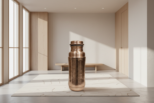 Jumbo Hammered Heritage Copper Bottle - 100% Pure Ayurvedic Water Bottle